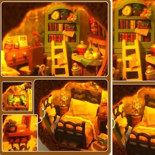 3D Wooden Puzzle Bookshelf Insert - Library of Books 1:24