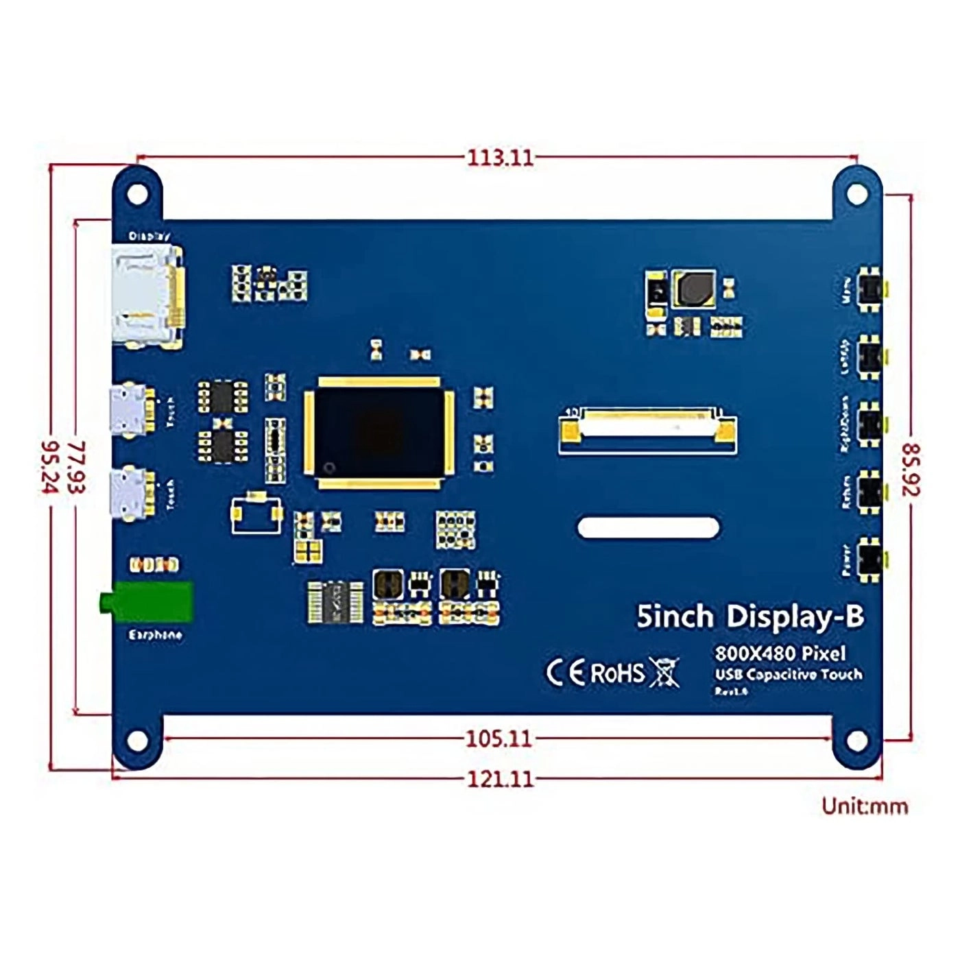 Touch Screen Monitor - 800x480 5 Inches