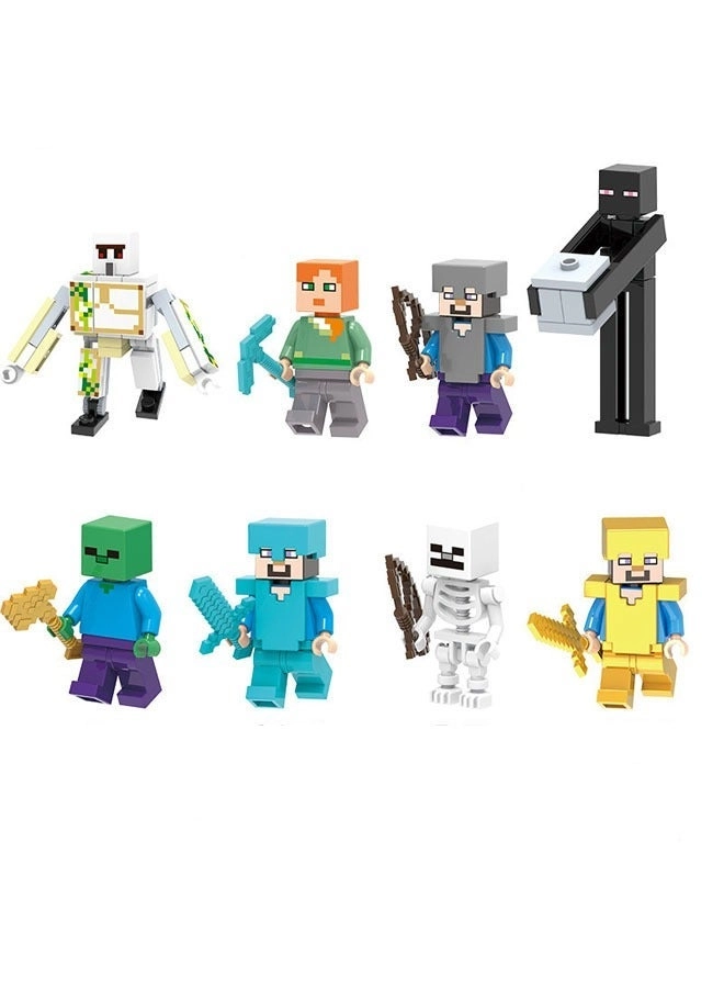 GE Minecraft - Steve + Alex + Zombie + Iron Golem + Skeleton + Enderman