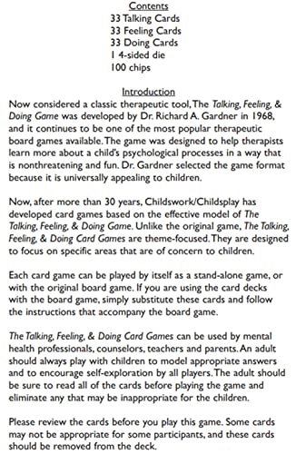 Talking, Feeling, & Doing Anger Card Game - 6 years and up 99 pieces