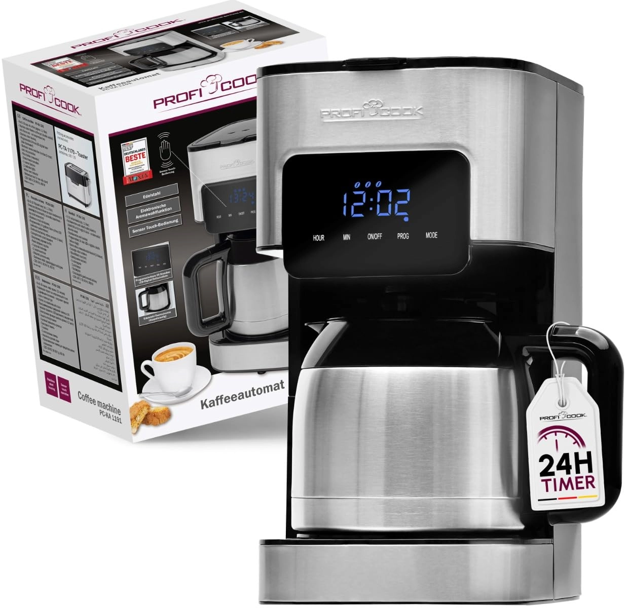 ProfiCook PC-KA 1191 - 1.2L Timer Double-walled Thermos