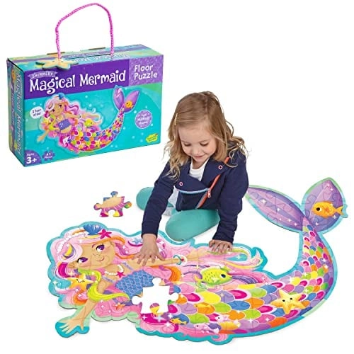 Peaceable Kingdom Shimmery Magical Mermaid Puzzle - 41 pcs