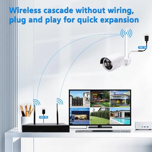 3MP Wireless Security Camera System - 4 Cameras 10 Channels