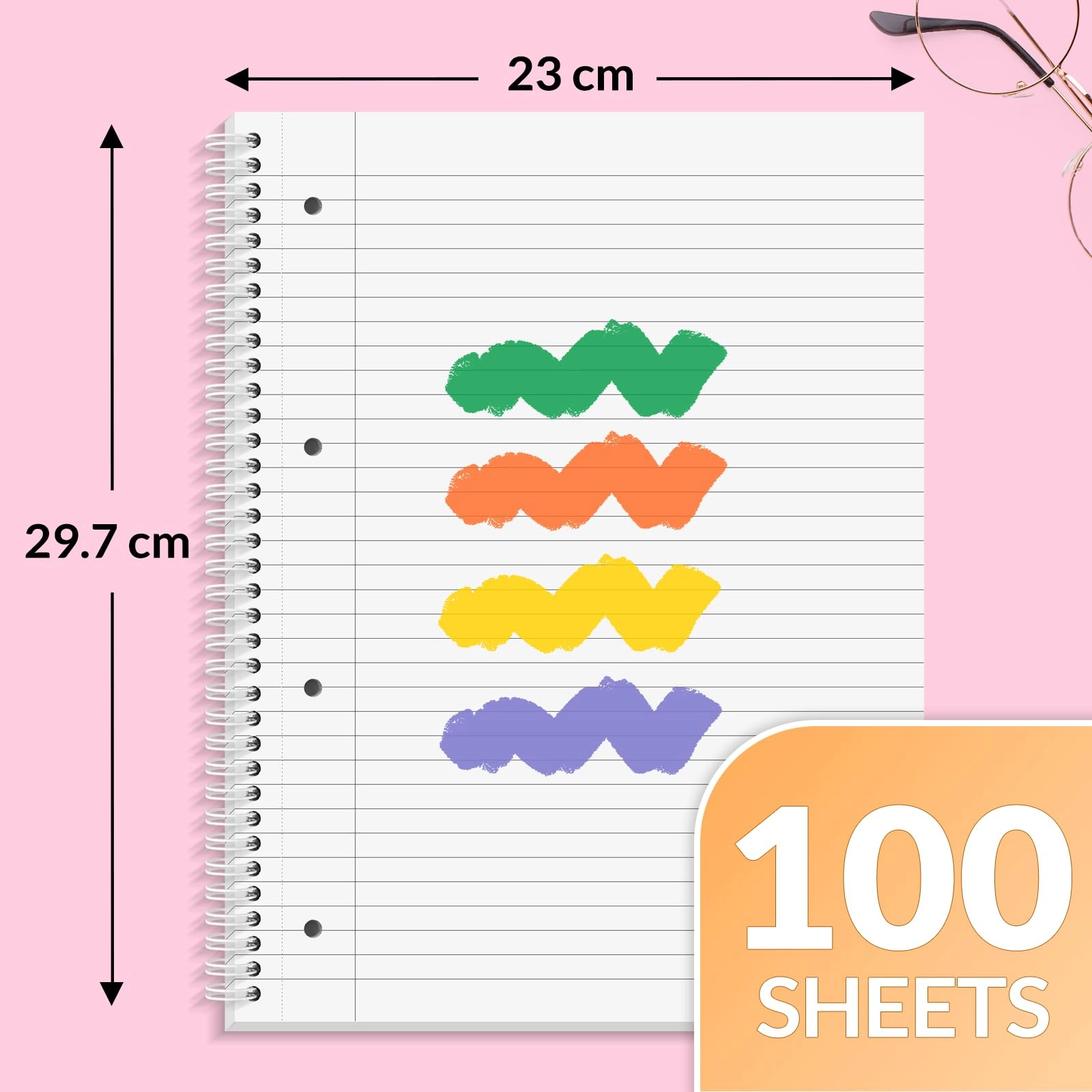 Notebook A4 Spiral - Lined 100 Sheets