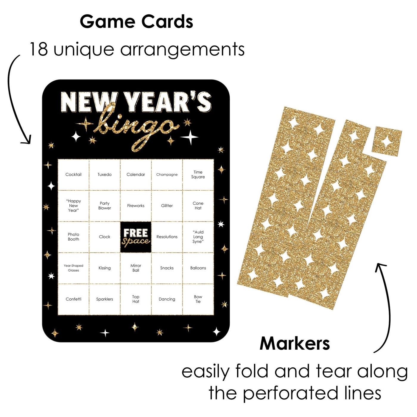 Hello New Year Bingo Game - 18 piece(s)