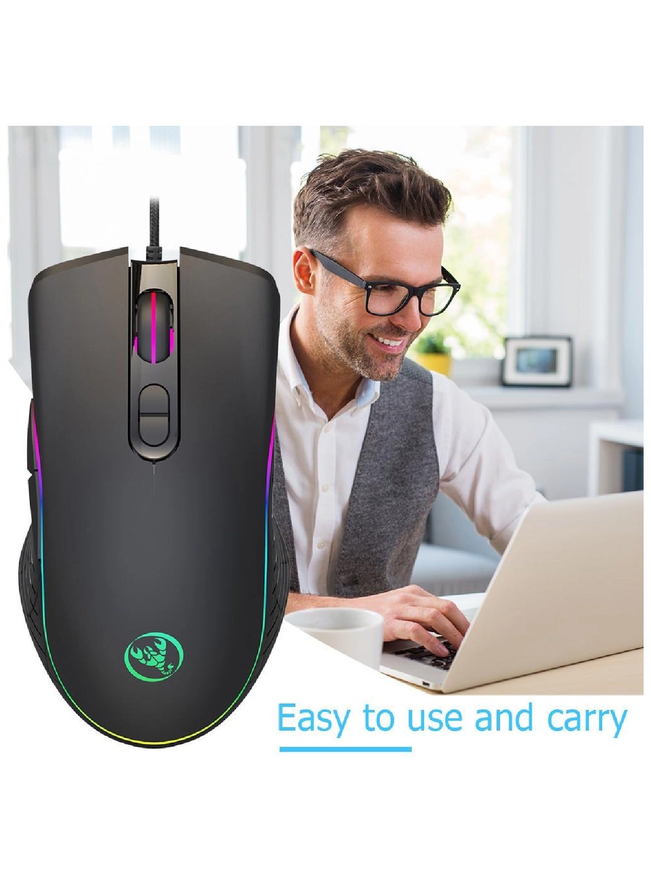 A867 RGB Backlit Optical Gaming Mouse - Wired