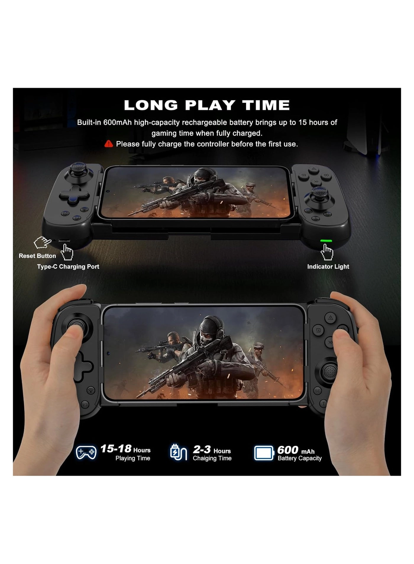 Wireless Gaming Controller - Phone Tablet Android PC Switch PS3 PS4