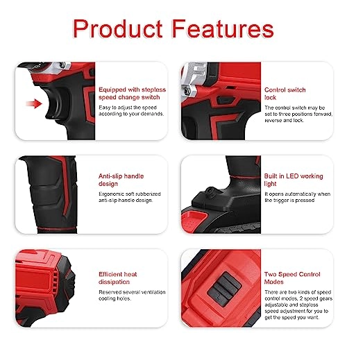 Multifuctional Electric Drill - 21V Brushless Motor