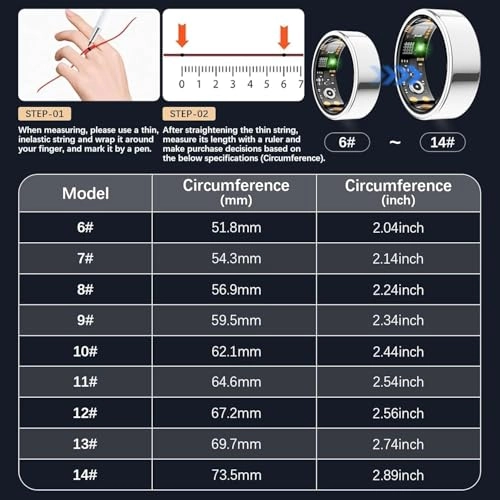 Smart Health Ring - Heart Rate Blood Oxygen IP68 Waterproof