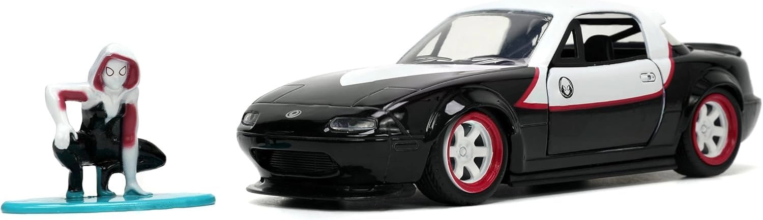 Jada Marvel Ghost Spider And Mazda Miata Vehicle - 1:32
