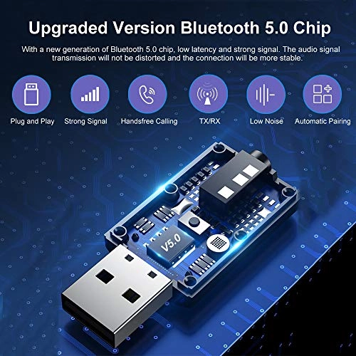 Bluetooth Car Aux Adapter - 5.0 3.5mm USB