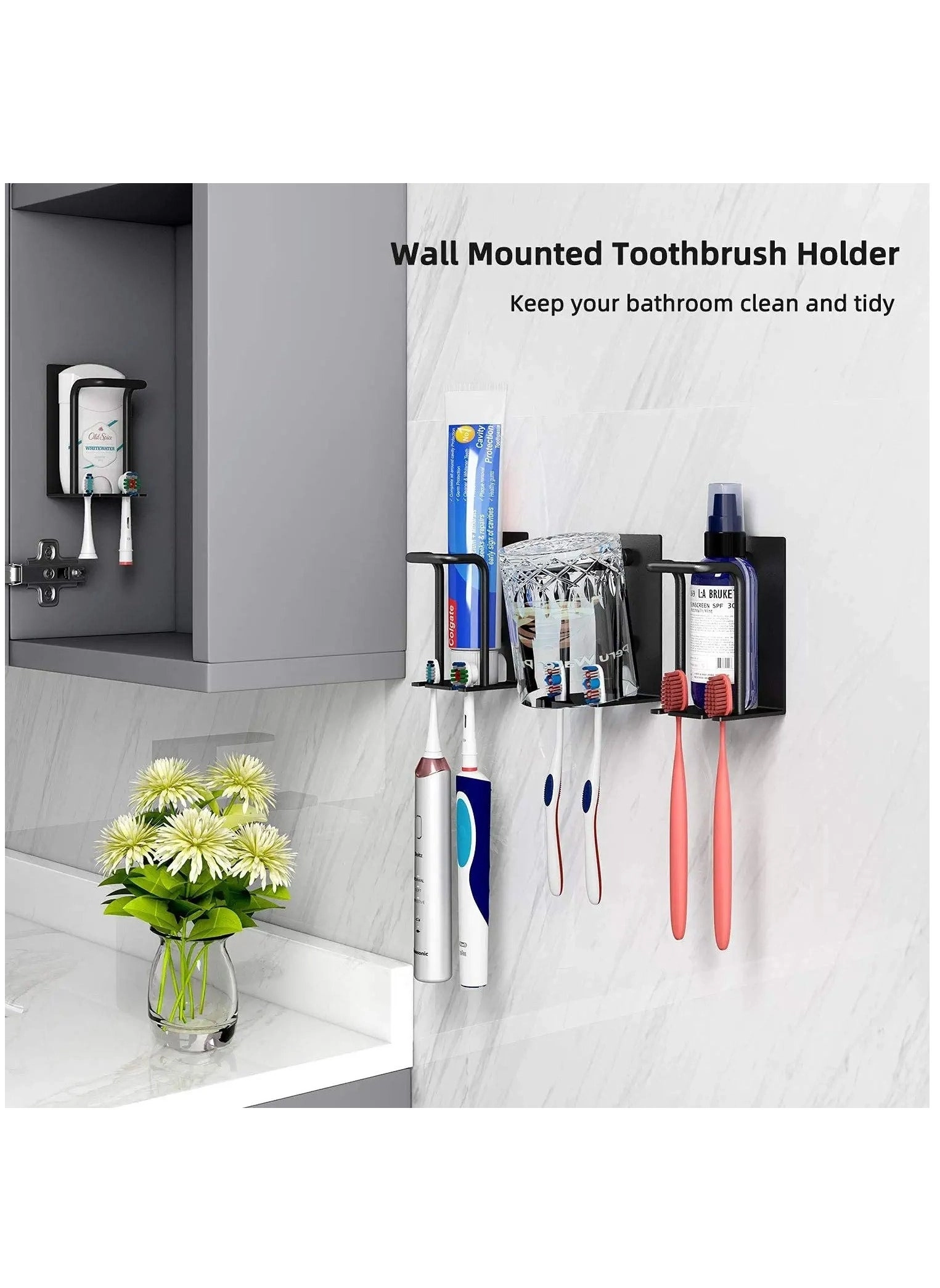 Wall Mount Toothbrush Holder