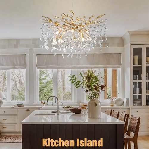 Modern Crystal Chandelier - 3000 Kelvin Dimmable