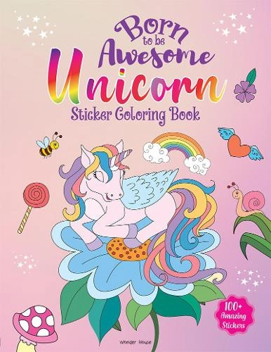 Prakash books Born To Be Awesome Unicorn Activity Sticker Book Coloring 100 pcs