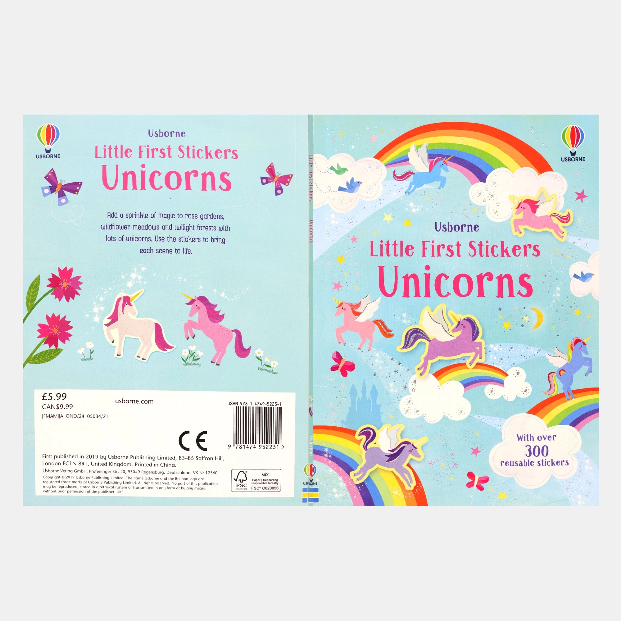 Unicorns Activity Sticker Book 300 pcs