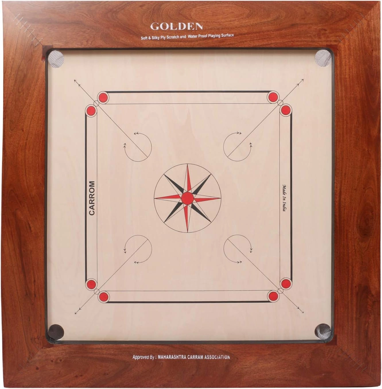 Golden Carrom Board
