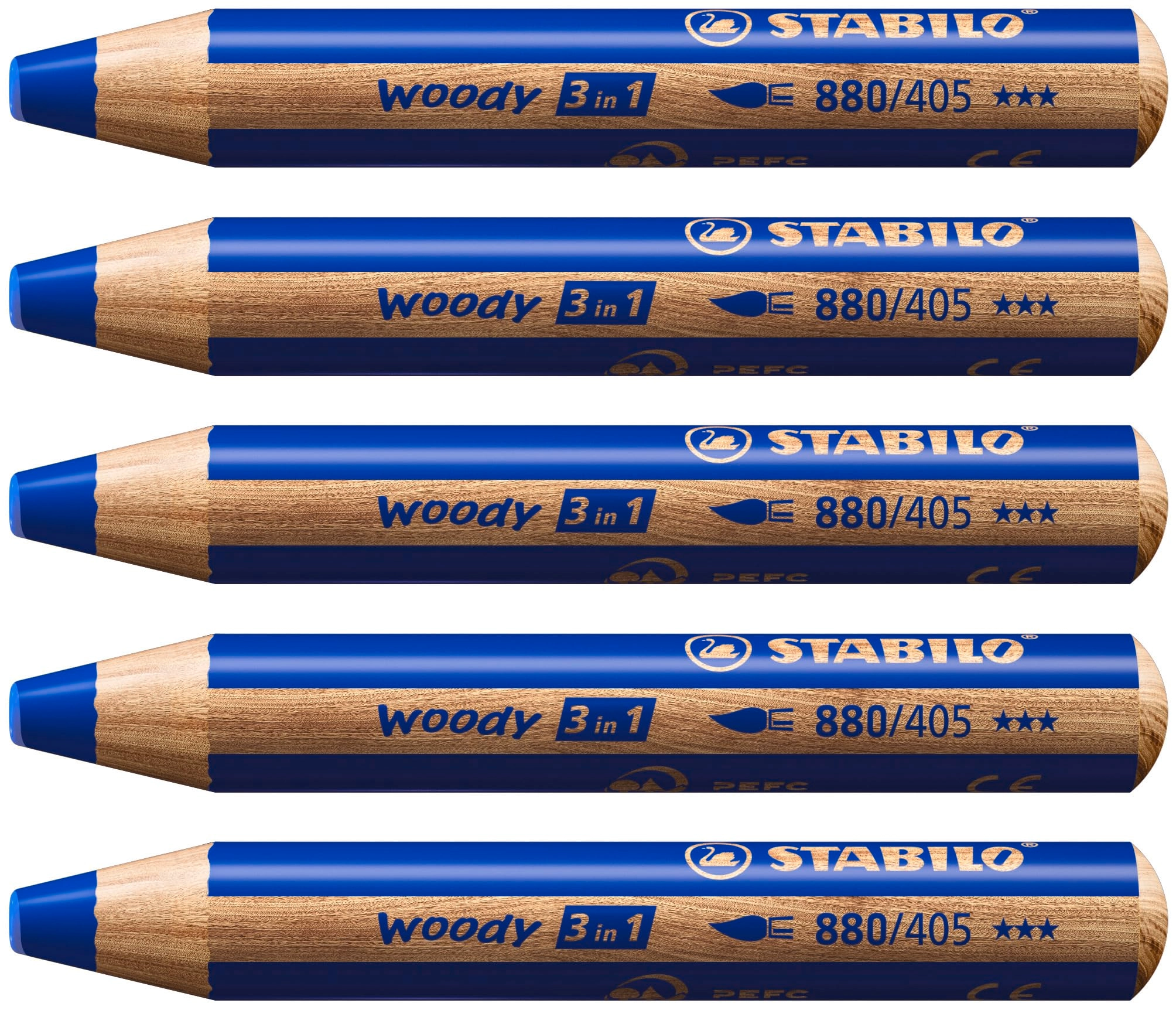 Woody 3-in-1 Crayons - 5 Pcs