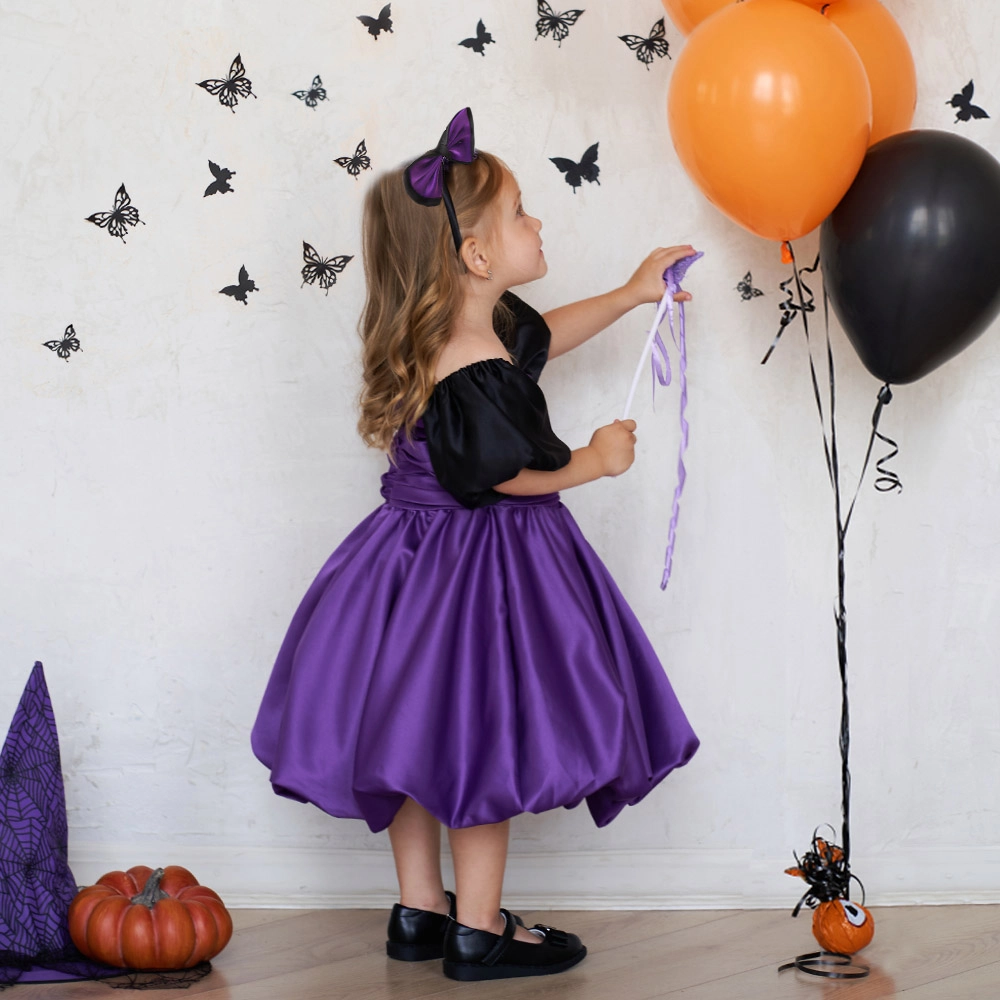 Solid Square-Neck Halloween Party Dress - Suitable for 3 to 9 years