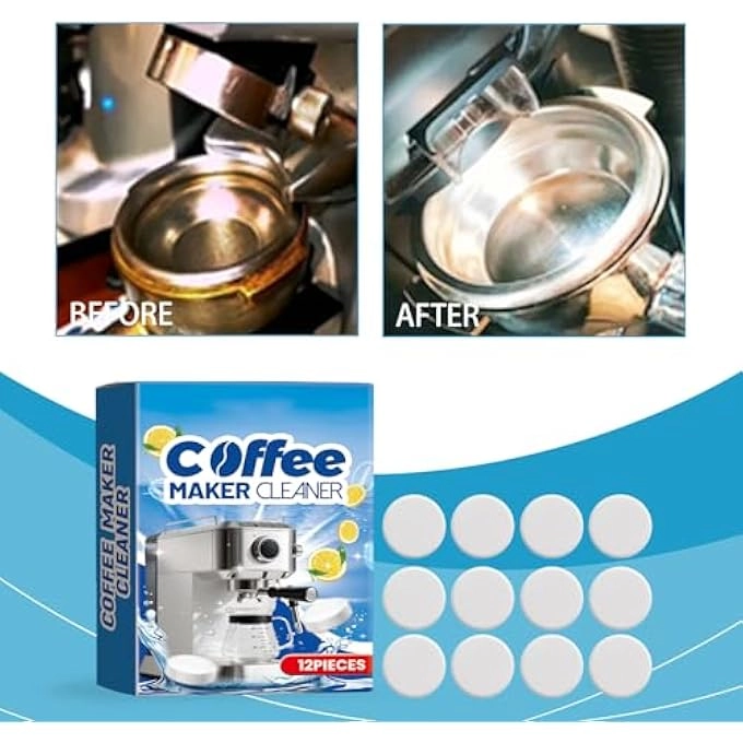 Coffee Machine Cleaner Descaler Tablets - 12Pcs Compatible With NespreSso KeuRig NinJa DelonGhi MieLe