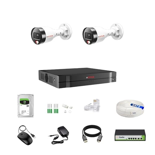 IP illumax 4 CH AI NVR + 4MP illumax Dual Light Bullet IP Camera + 1 TB HDD + 4+2 POE Switch + CAT 6 Cable