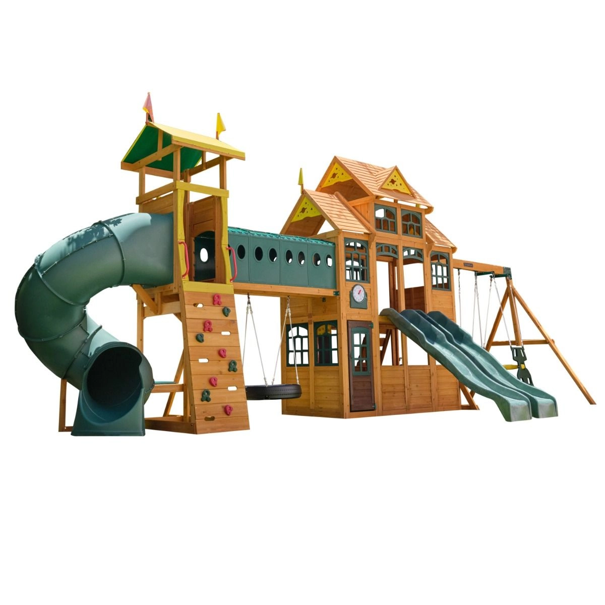 Bear Cave Lodge - Wooden Swing Set