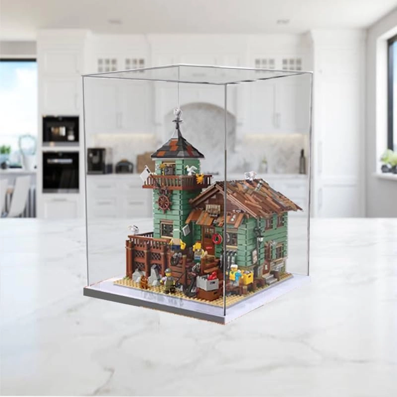 Clear Acrylic Display Case for 21310 - White Bottom 30x30x40cm