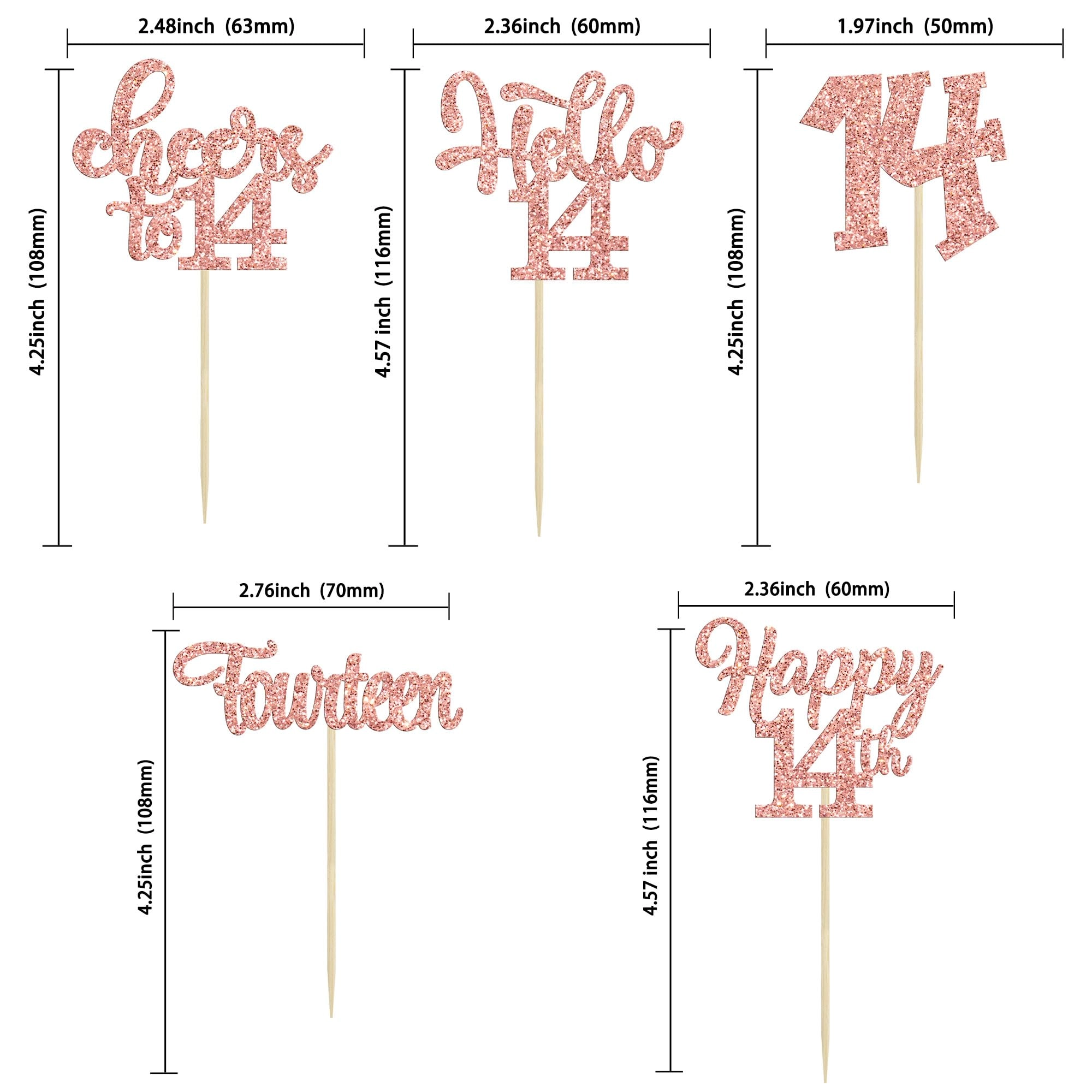 8th Birthday Cupcake Toppers - 30Pcs