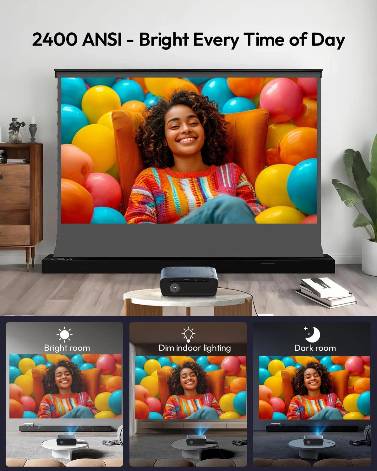 4K Projector 2400 ANSI Lumen 4k decoding