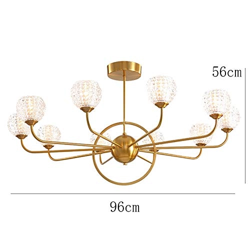 Sputnik Chandelier - Black and gold 10 head