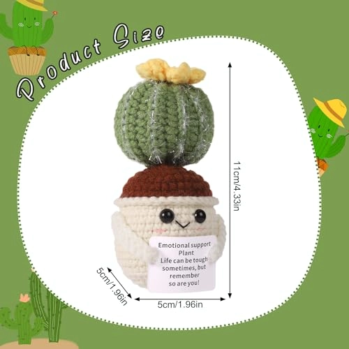 Cactus Funny Positive 13 cm Crochet
