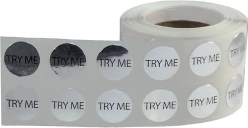 Try Me Stickers - 1000 labels 1/2" Circle
