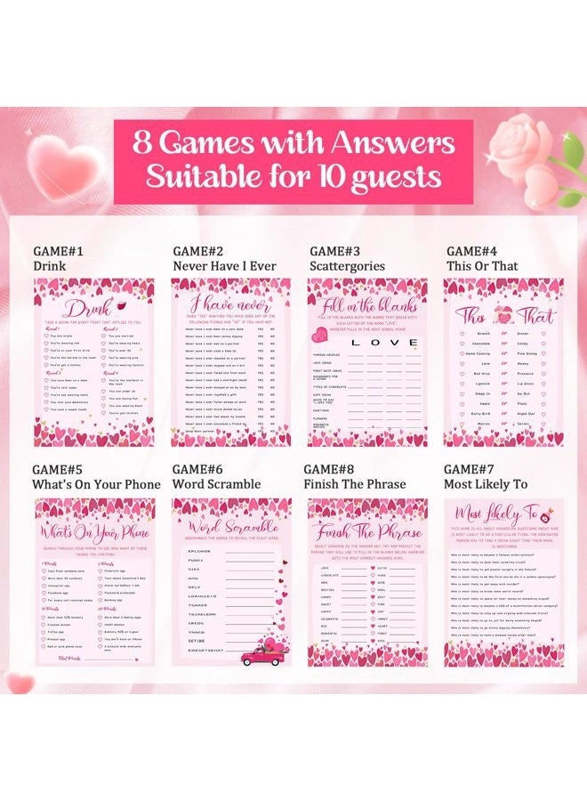 Happy Galentine's Day game cards - 50 pieces