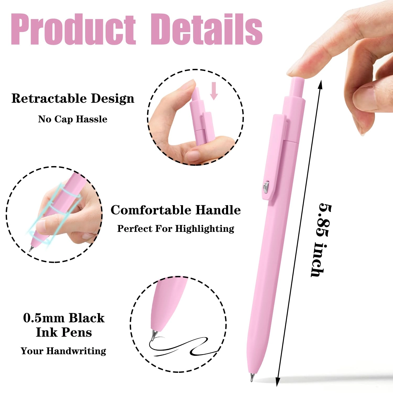 Aesthetic Pens - 8 Pcs 0.5mm
