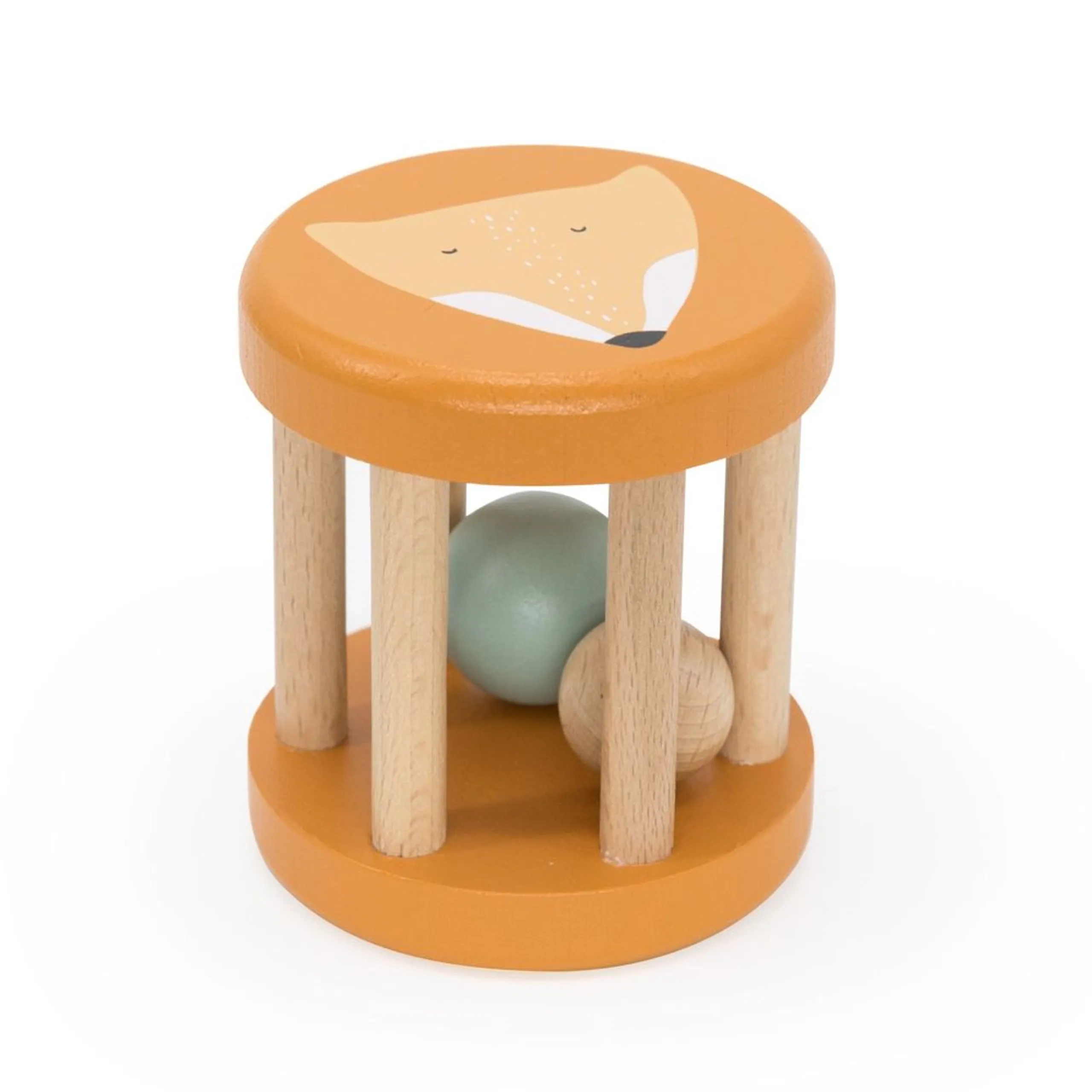 Wooden Rolling Rattle - Suitable for 6 months & Above Mr. Fox