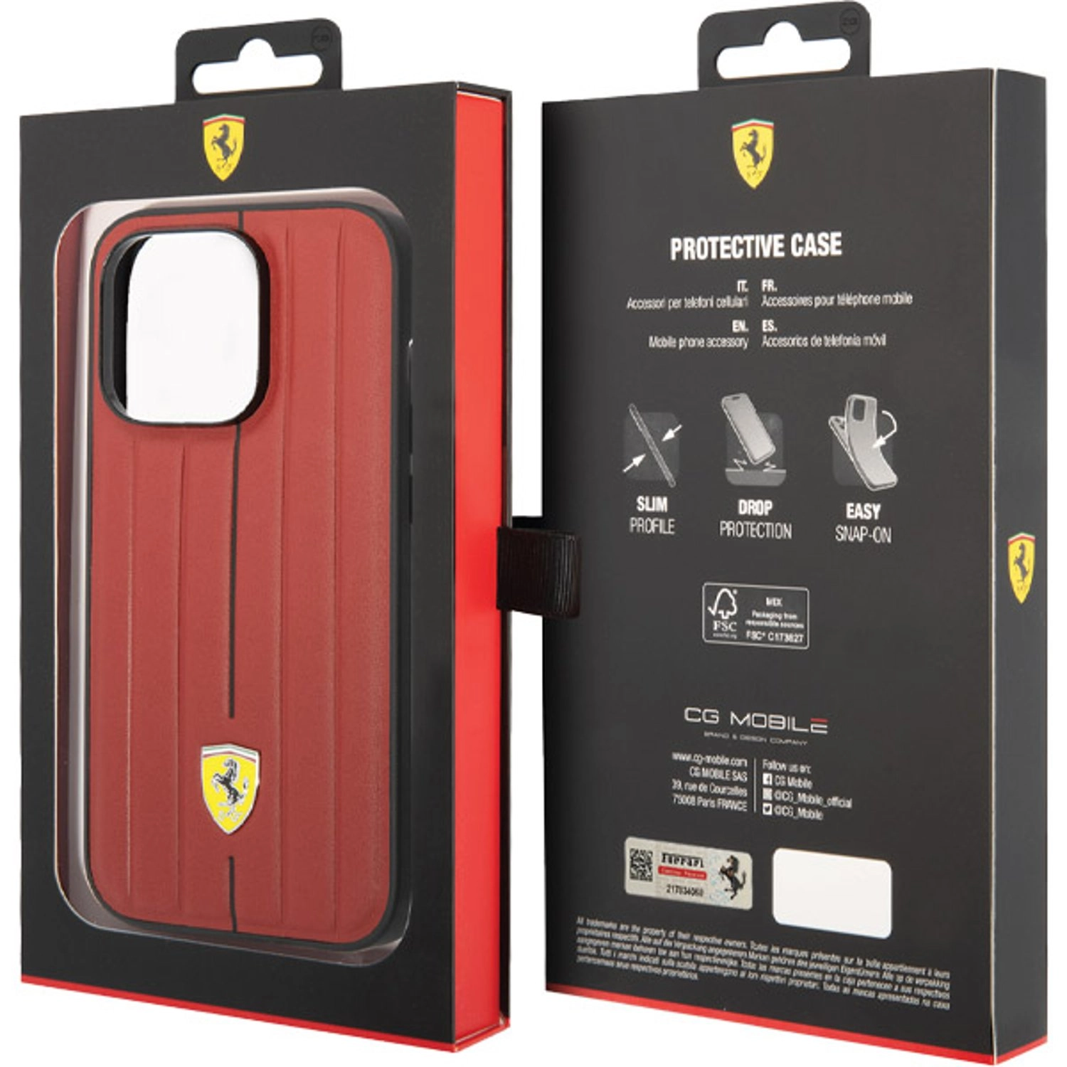 Leather Case Embossed Stripes for iPhone 14 Pro Max