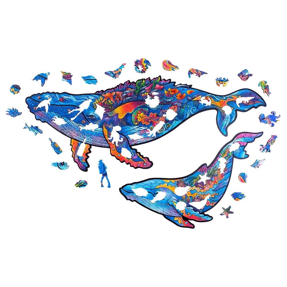 Milky Whales Wooden Puzzle (4107390-WHALES_M) - 172 pcs