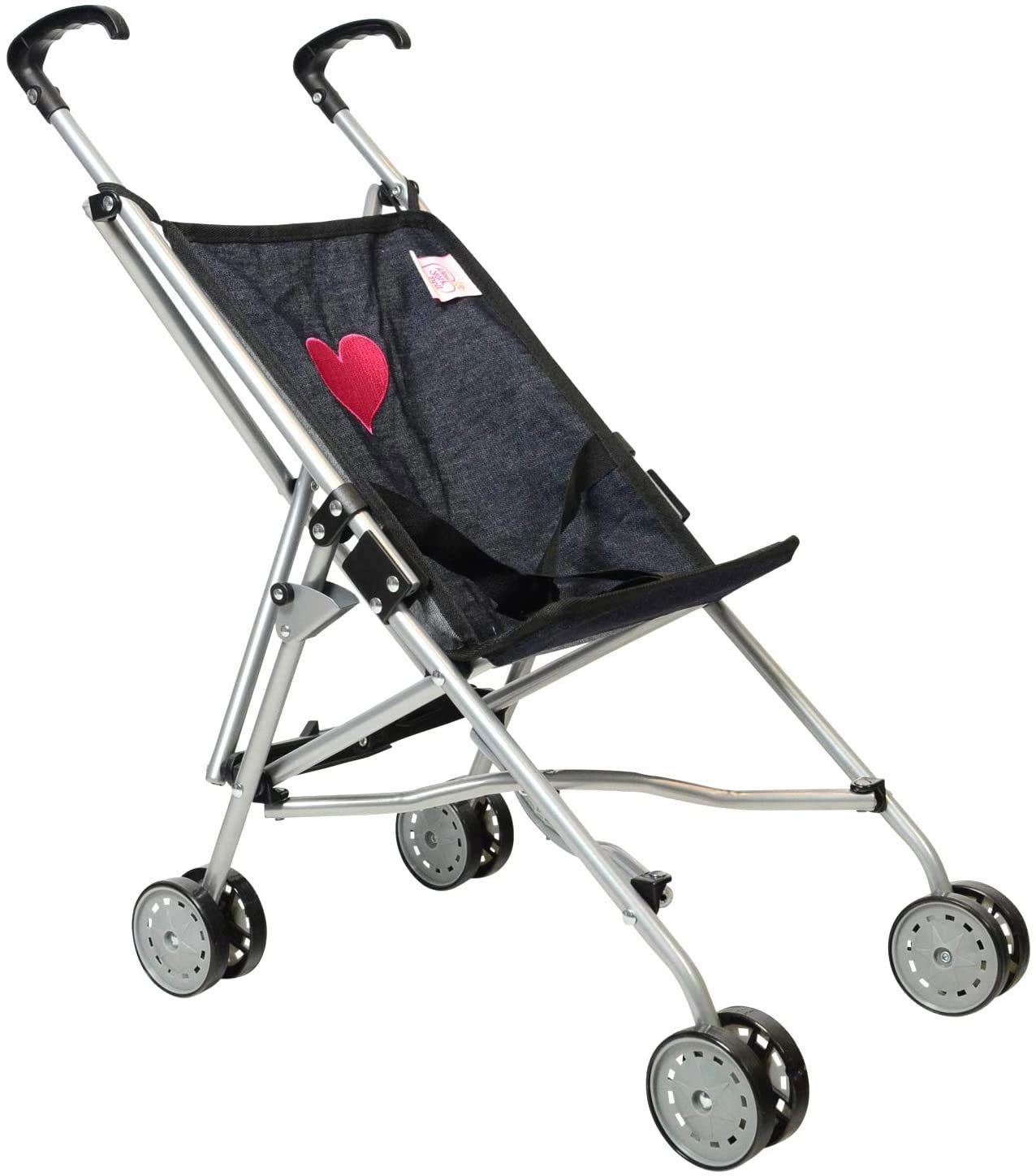 The New York Doll Collection Doll Pram - Fits for 18 Inch / 46 cm Denim Foldable