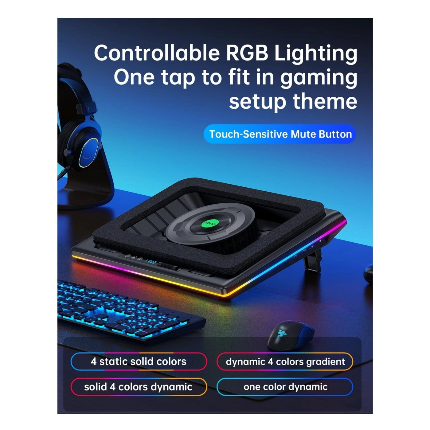 RGB Laptop Cooling Pad - 15-19in