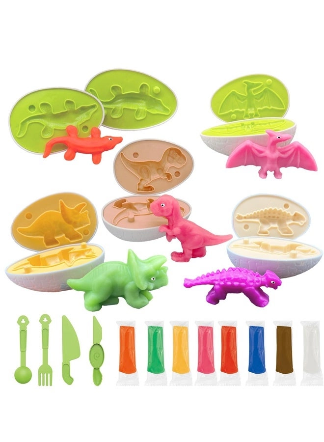 halamodo Dinosaur Play Dough Set - 3+ years 8 pieces