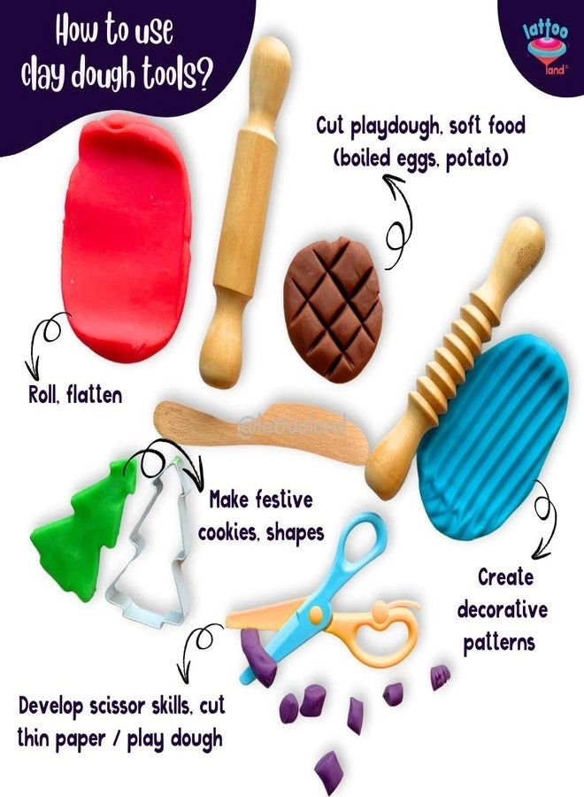 Play Dough Tools - 2 3 4 5 6 7 5 pieces