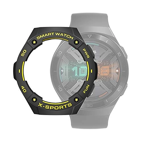 Protective Case for Huawei Watch GT2e - TPU Black+Yellow