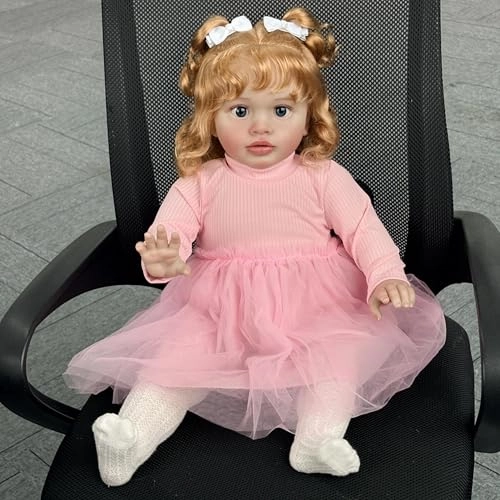 Pippa Reborn Baby Doll - 26 inch Cotton Vinyl Hand-rooted Curly Hair Ages 3+