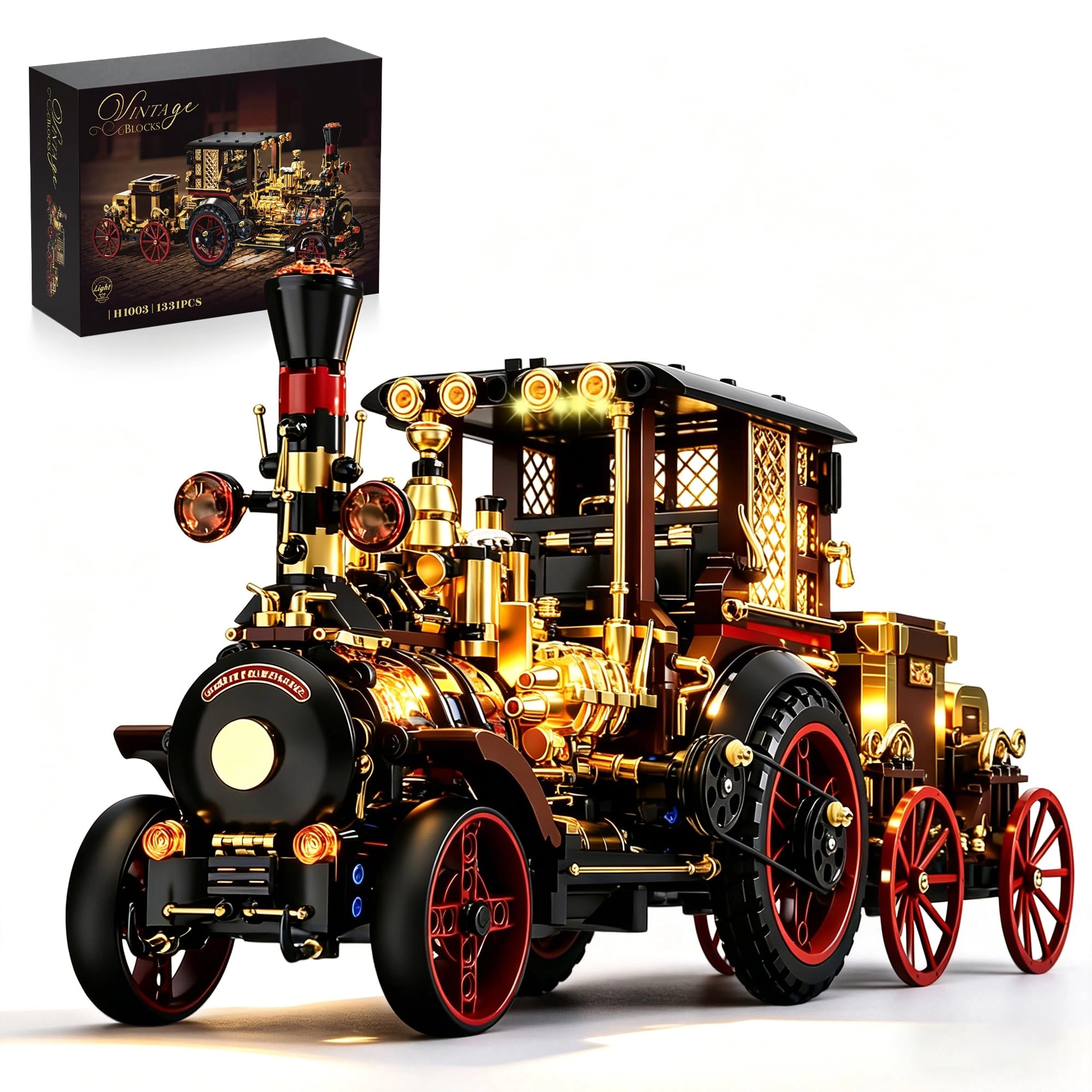 chanbrick Retro Mechanical Steam Car