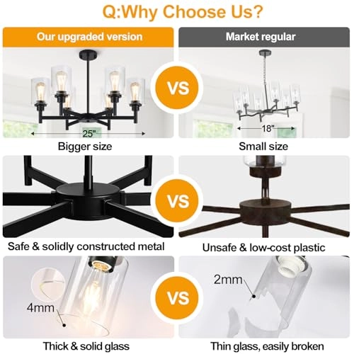 6-Light Chandelier - 25.2" to 61.2"