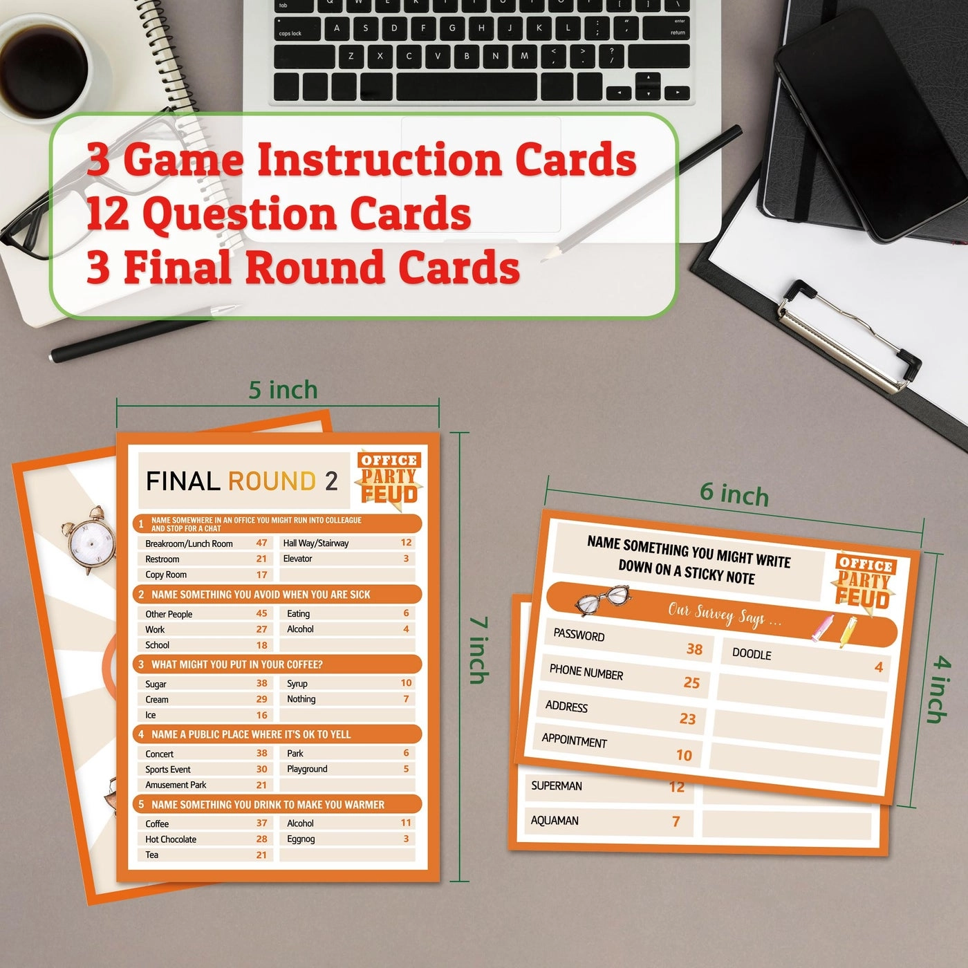 Office Party Feud Game - 18 cards Team Building