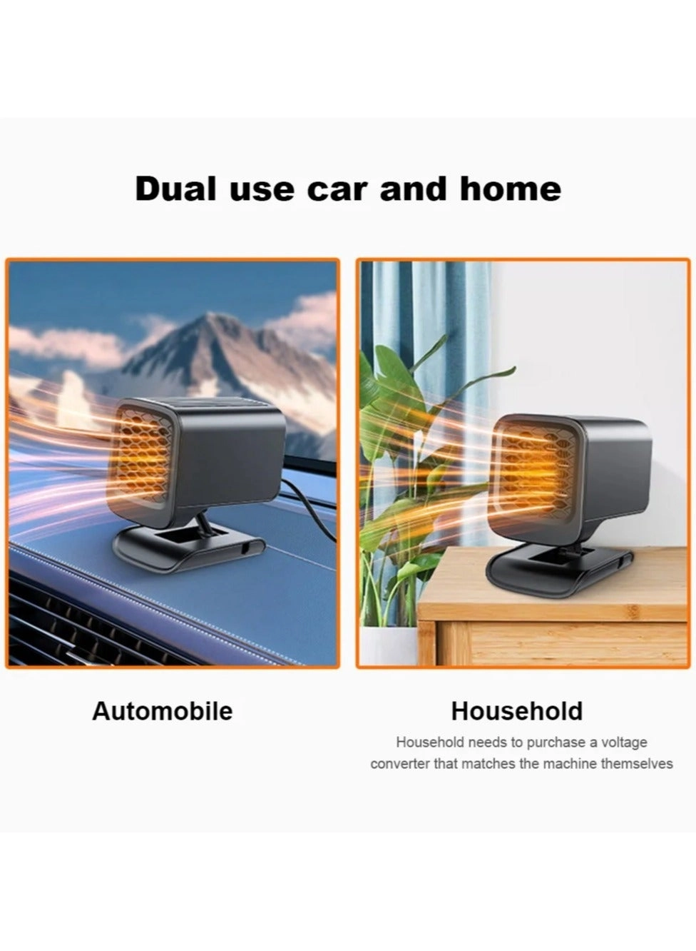 Car Electric Heater Fan - 12V 120W 360 Rotating