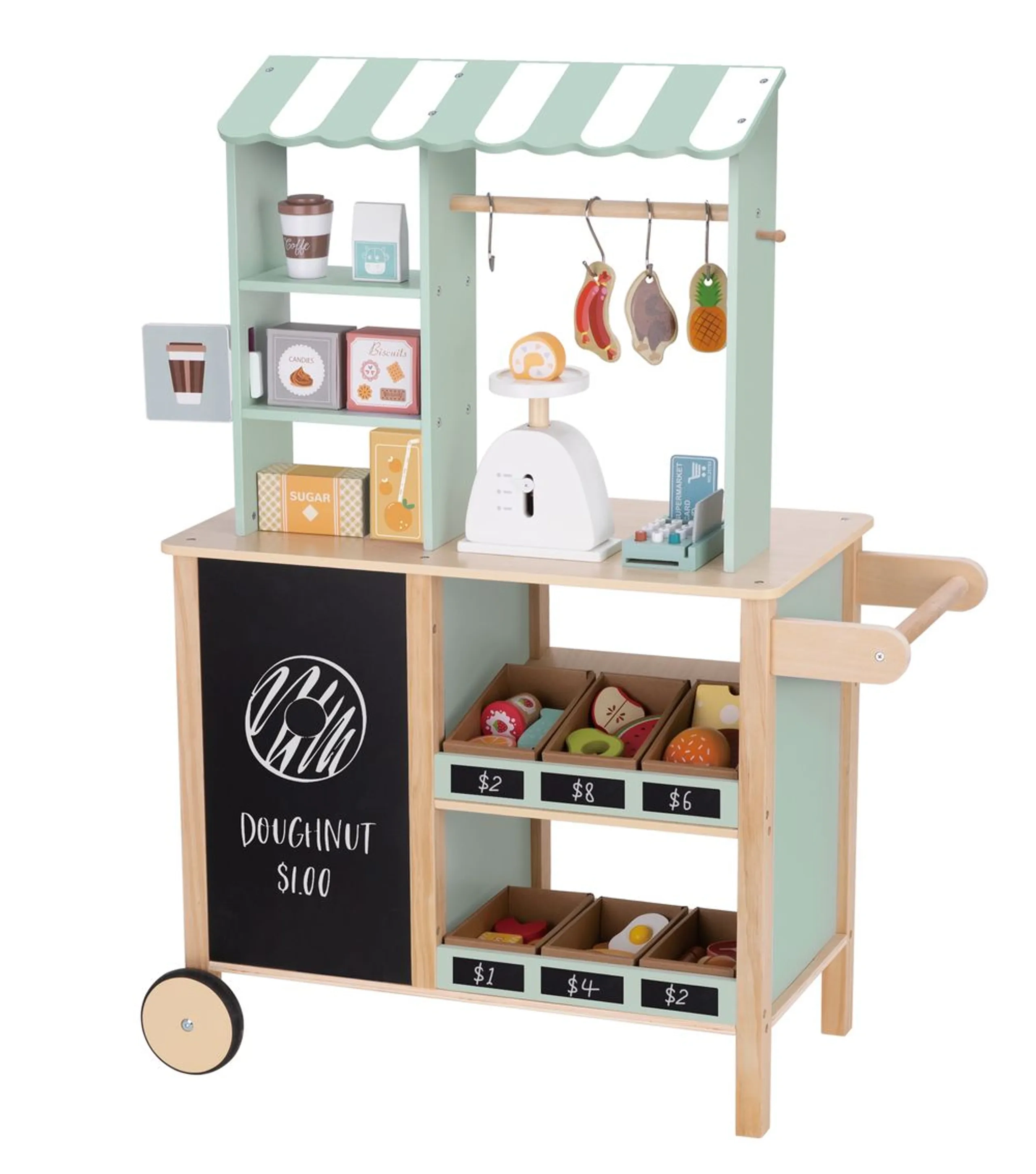 Nobranded Tooky Toy Wooden Grocery Store Pretend Playset - over 50 pcs (46169695-TJ427)