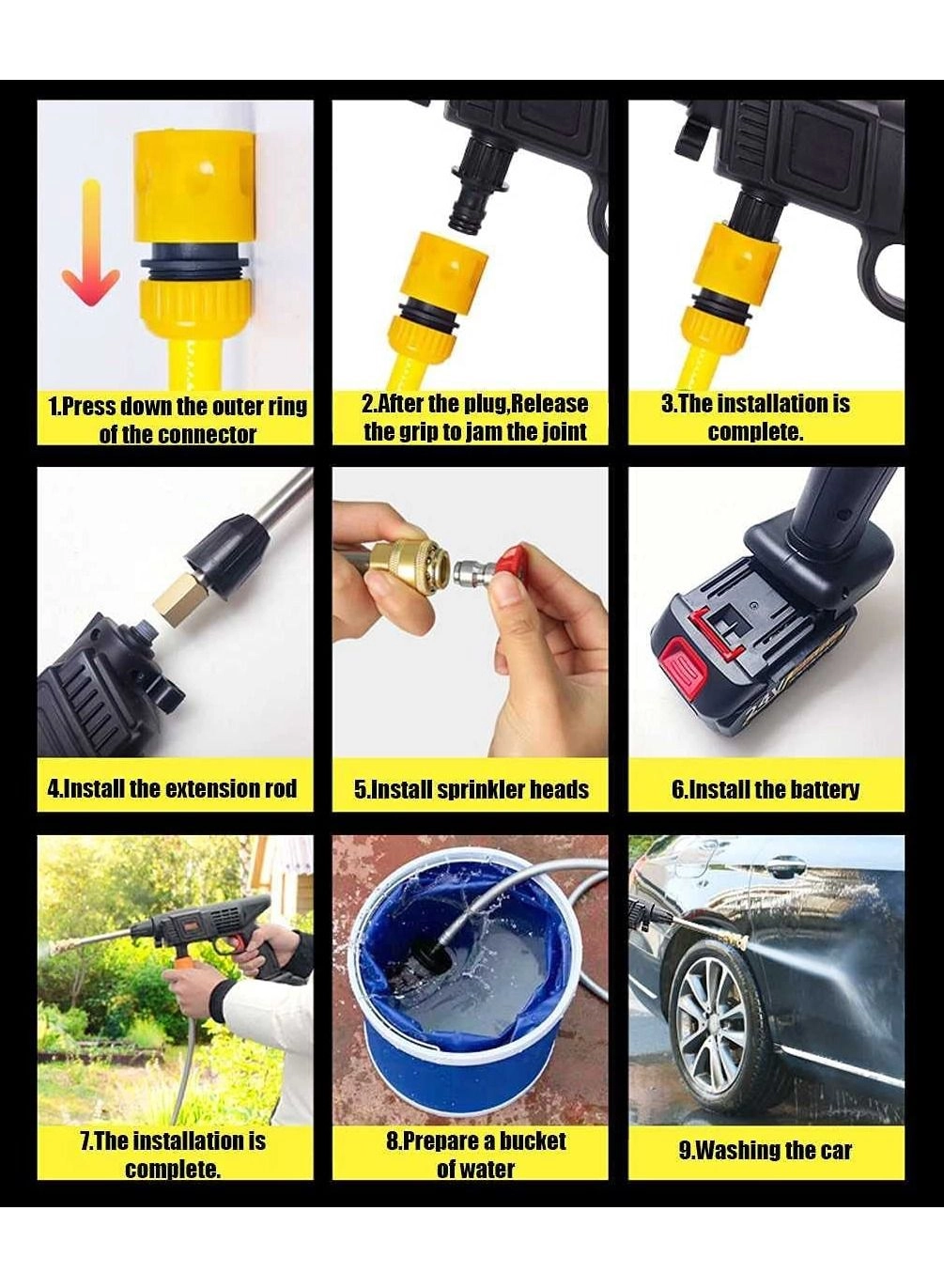 Cordless Portable Washer - 48V 200W 30Bar