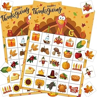 Happy Storm Thanksgiving Bingo Game - 24 Players Kids