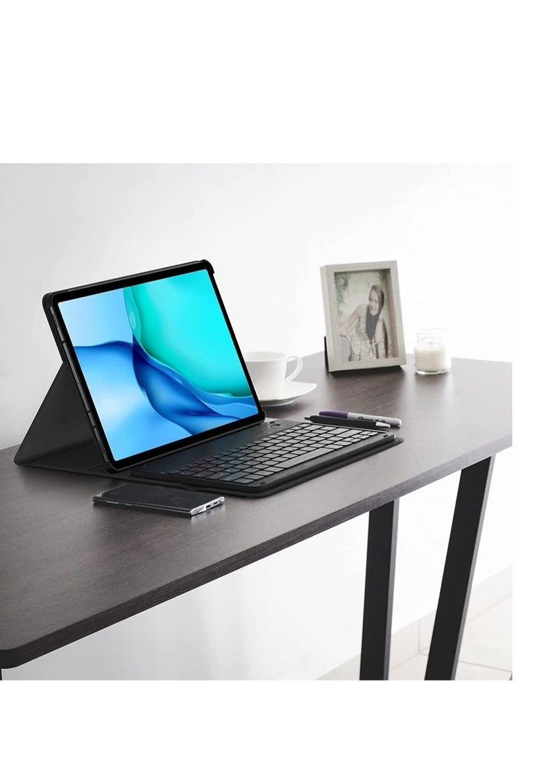 Keyboard Case with Detachable Keyboard and Micro USB Charging for Galaxy Tab S8 Plus 12.4-inch (2022) and Galaxy Tab S7 Plus 12.4-inch (2020)